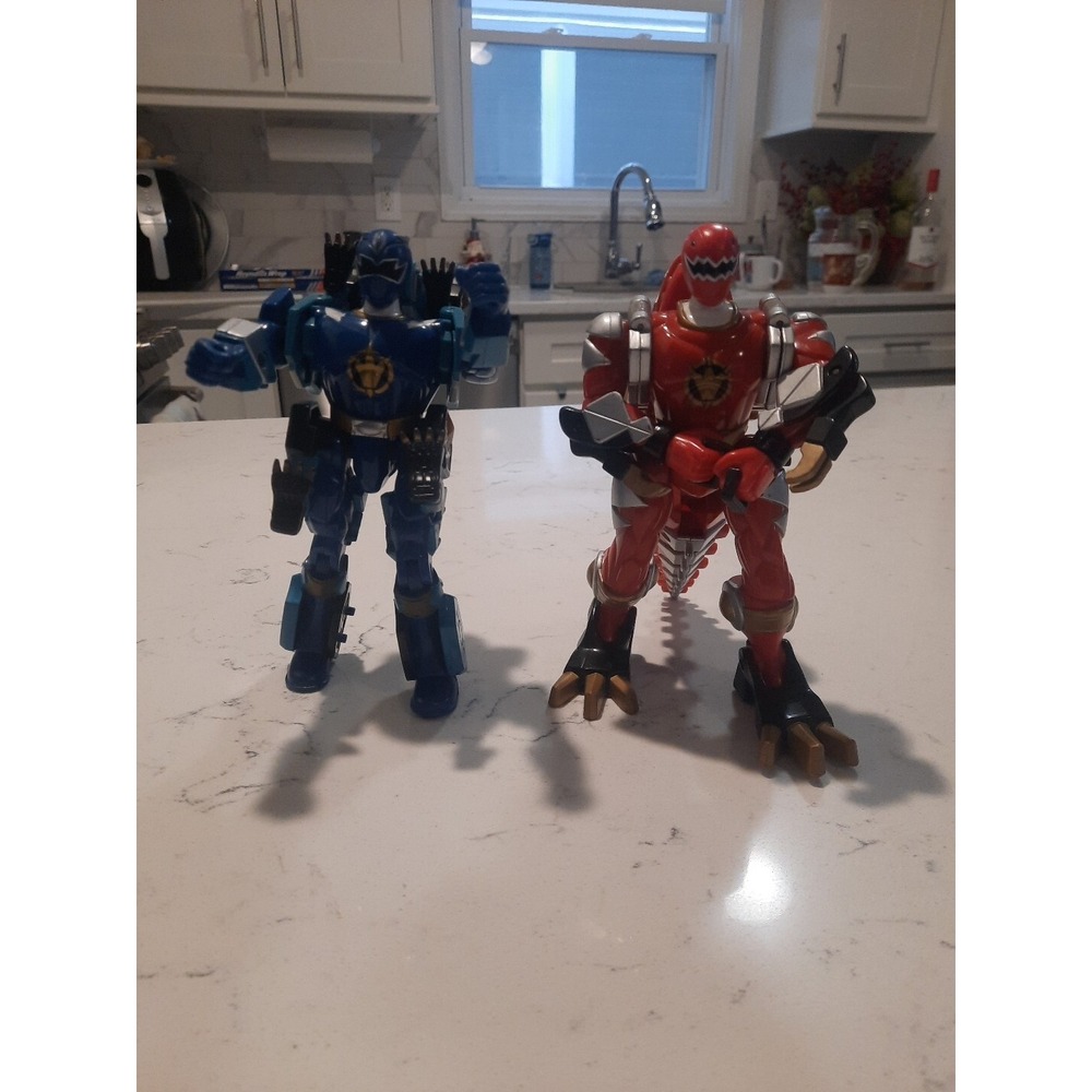 Power Rangers Dino Thunder Blue  Ranger  And Red Ranger Transforming  Dimetrozor